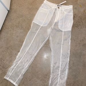 ASOS Mesh transparent white pants